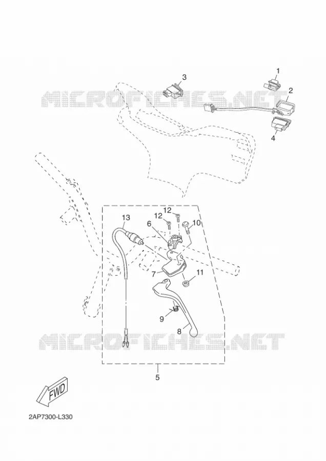 COMMODO / LEVIER Yamaha SCOOTER 50 2012 NEOS  YN50