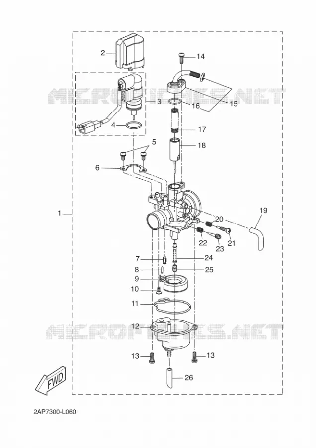CARBURATEUR Yamaha SCOOTER 50 2012 NEOS  YN50