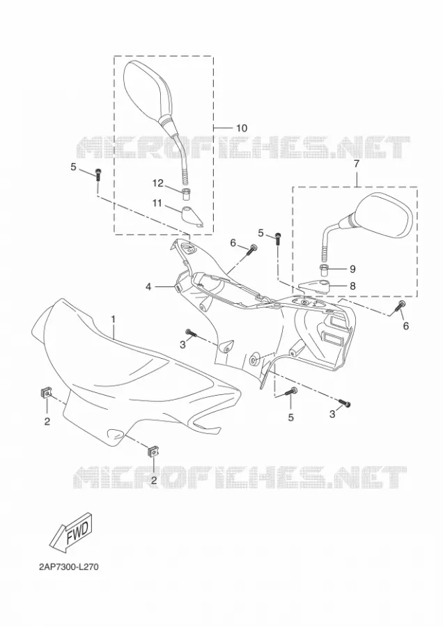 CARENAGES 1  Yamaha SCOOTER 50 2012 NEOS  YN50
