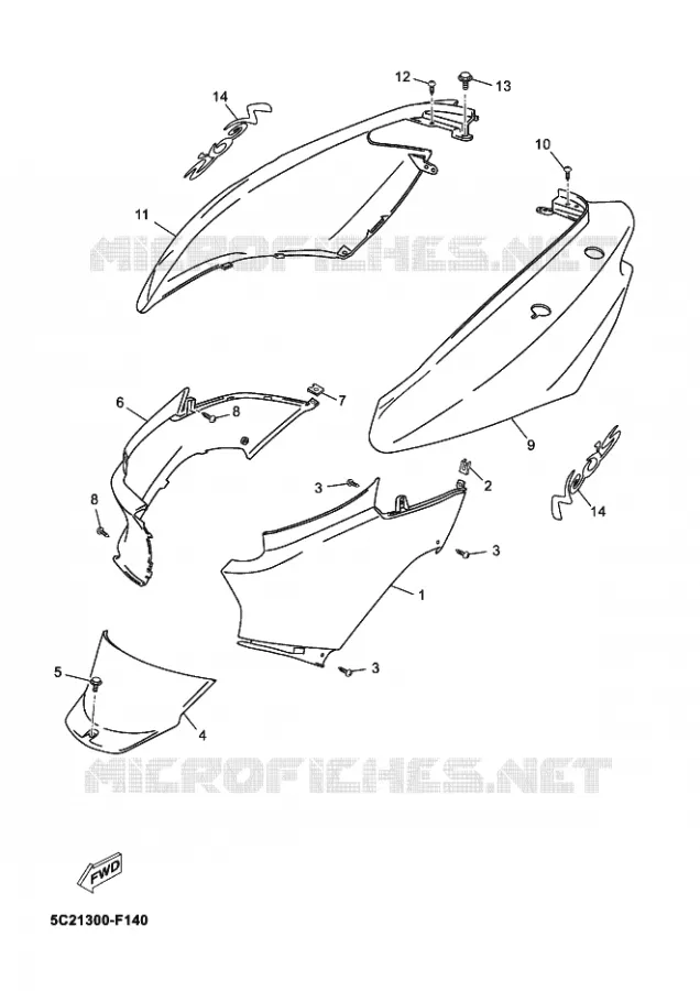 COUVERCLE LATERAL Yamaha SCOOTER 50 2012 NEOS  YN50 NEO'S