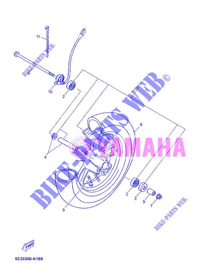 ROUE AVANT pour Yamaha MBK OVETTO 50 4 TEMPS de 2012