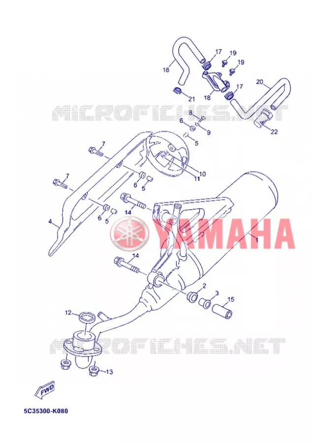 ECHAPPEMENT Yamaha SCOOTER 50 2012 MBK OVETTO 4T  YN50F