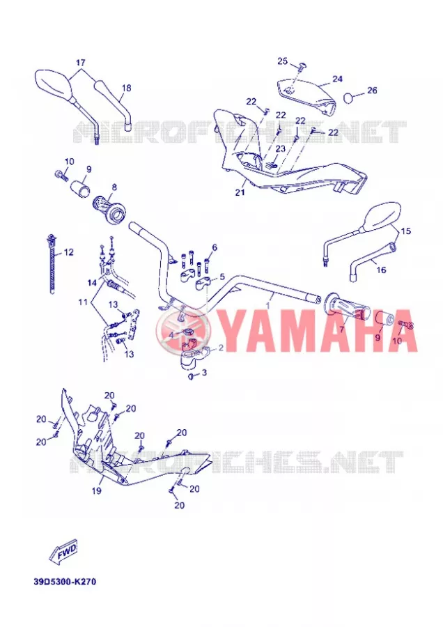 GUIDON ET CABLES Yamaha SCOOTER 125 2012 XMAX  YP125R