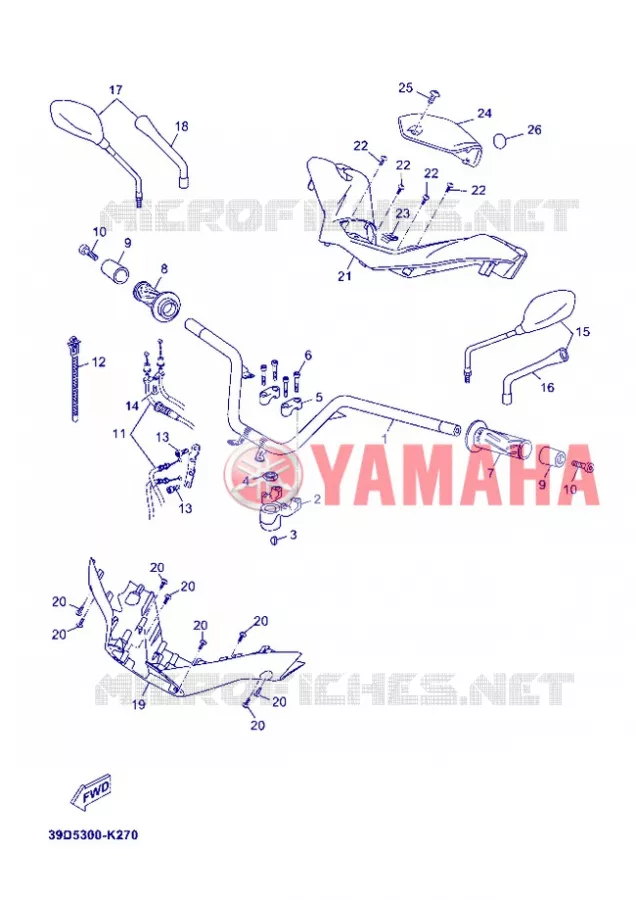 GUIDON ET CABLES Yamaha SCOOTER 250 2012 XMAX  YP250R