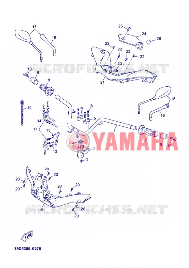 GUIDON ET CABLES Yamaha SCOOTER 250 2012 XMAX ABS  YP250RA