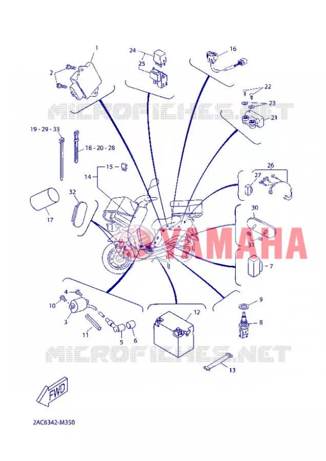 PARTIE ELECTRIQUE 2 Yamaha SCOOTER 50 2012 AEROX  YN50FT