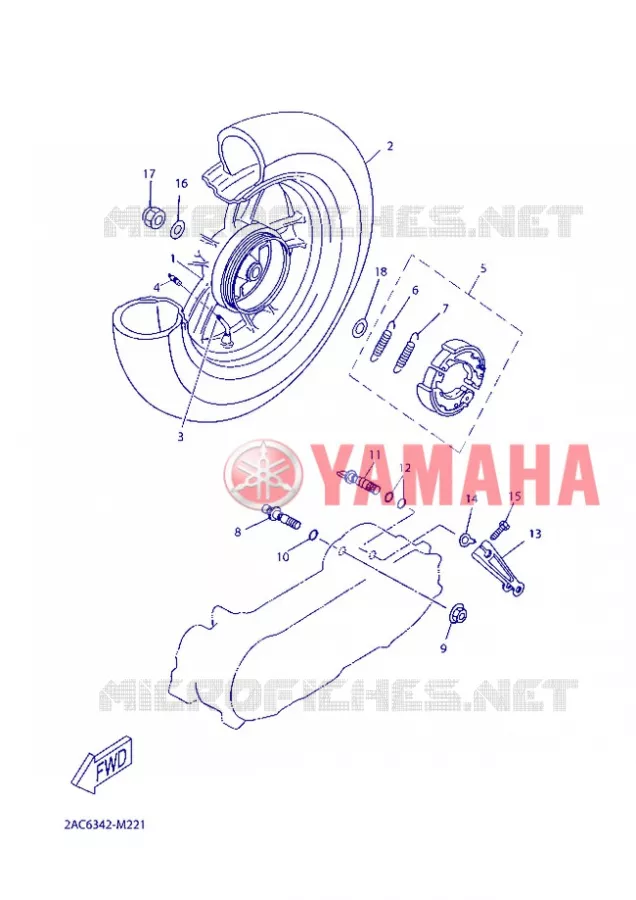 ROUE ARRIERE Yamaha SCOOTER 50 2012 AEROX  YN50FT