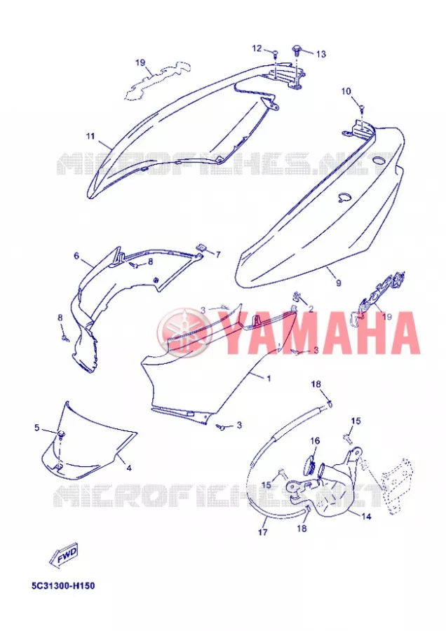 COUVERCLE LATERAL Yamaha SCOOTER 50 2012 NEOS 4T UBS  YN50FU