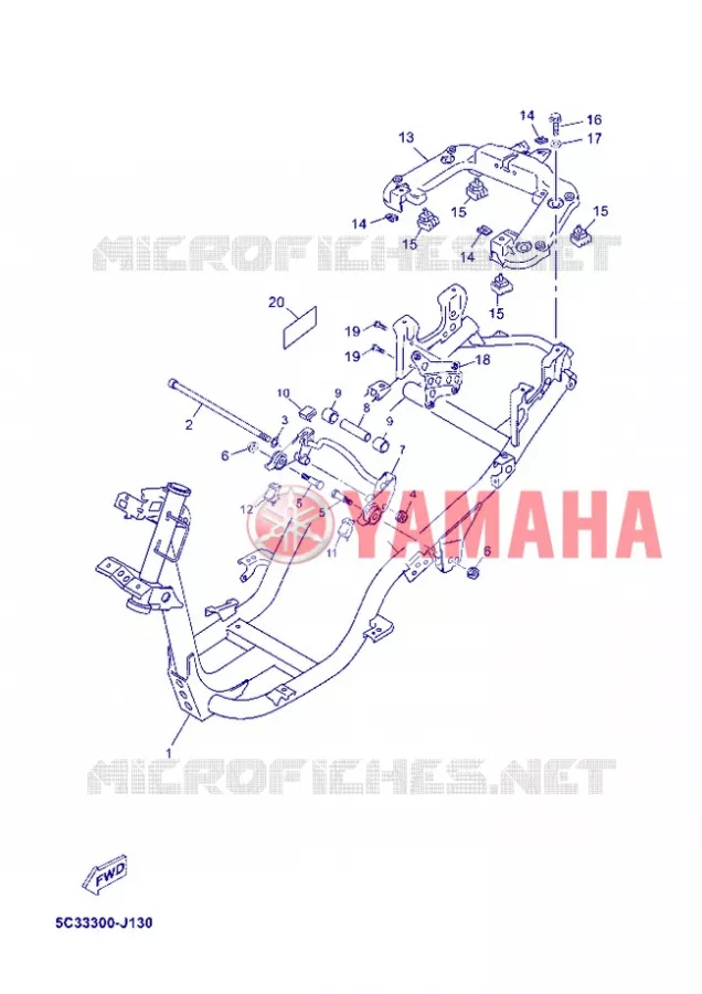 CADRE Yamaha SCOOTER 50 2012 NEOS 4T UBS  YN50FU