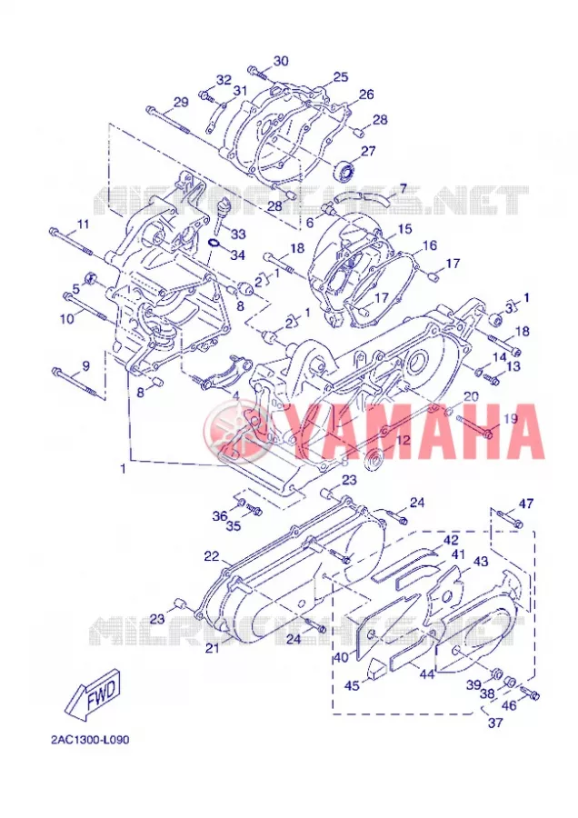 CARTER MOTEUR Yamaha SCOOTER 50 2012 NEOS 4T UBS  YN50FU