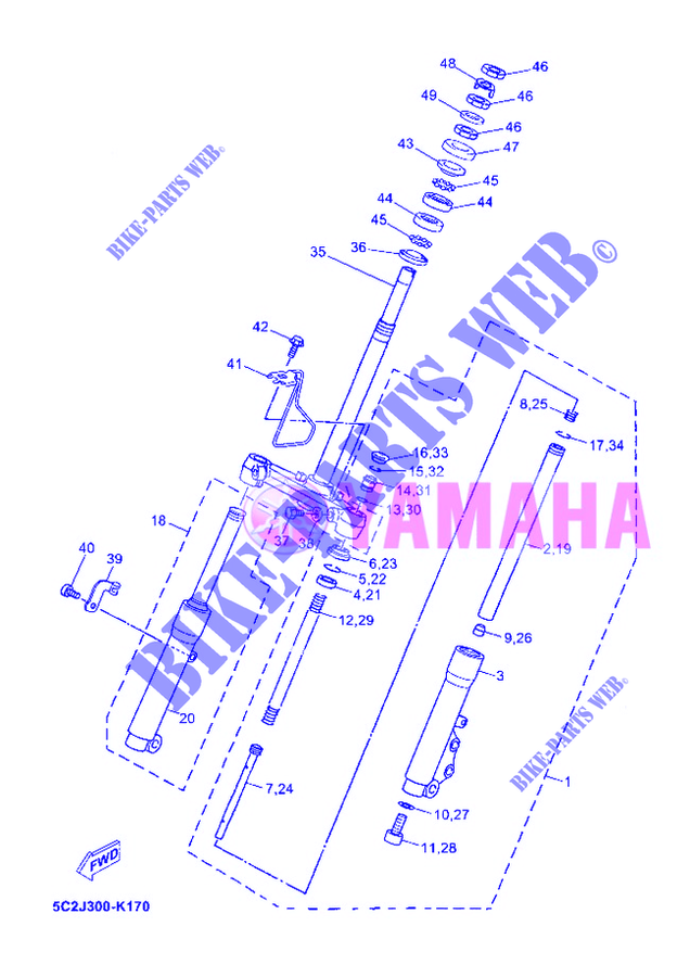 FOURCHE pour Yamaha YN50FU de 2012
