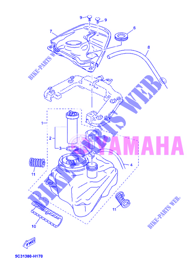RESERVOIR A ESSENCE pour Yamaha YN50FU de 2012