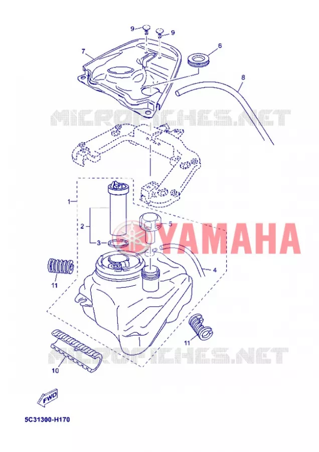 RESERVOIR A ESSENCE Yamaha SCOOTER 50 2012 NEOS 4T UBS  YN50FU