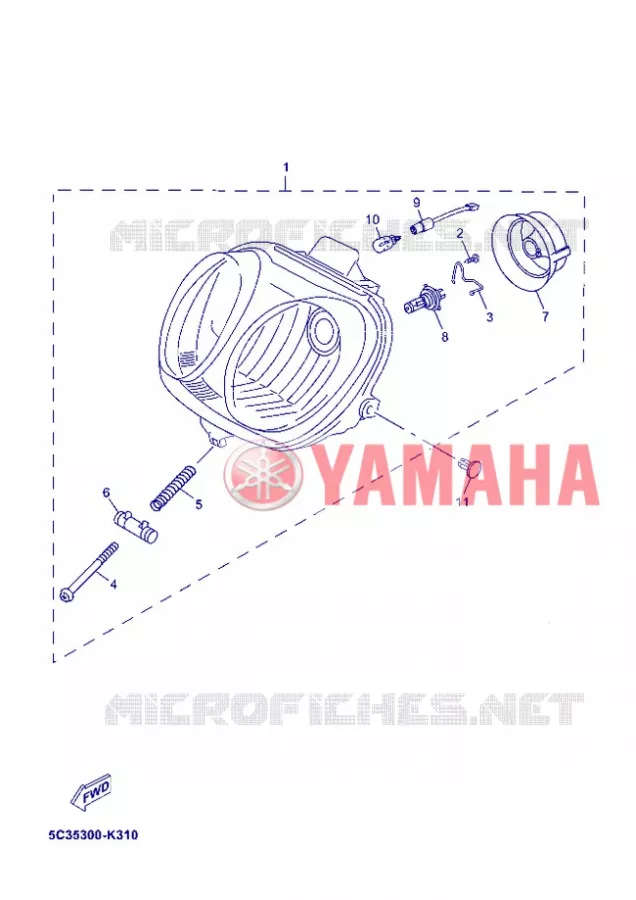 PHARE  Yamaha SCOOTER 50 2012 NEOS 4T UBS  YN50FU