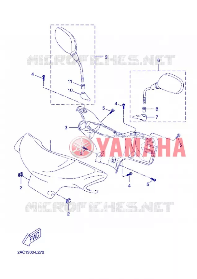 CARENAGES 1  Yamaha SCOOTER 50 2012 OVETTO 4T UBS  YN50FU