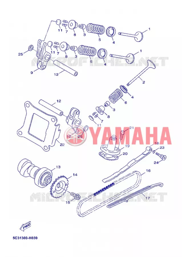 SOUPAPE Yamaha SCOOTER 50 2012 OVETTO 4T UBS  YN50FU