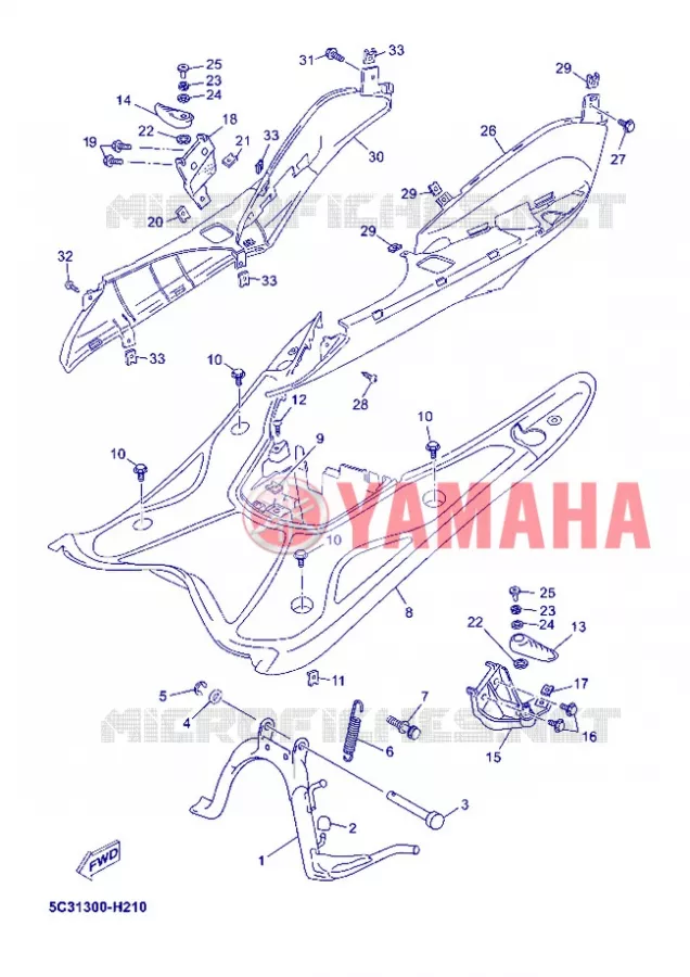 SUPPORT / REPOSE PIEDS Yamaha SCOOTER 50 2012 OVETTO 4T UBS  YN50FU