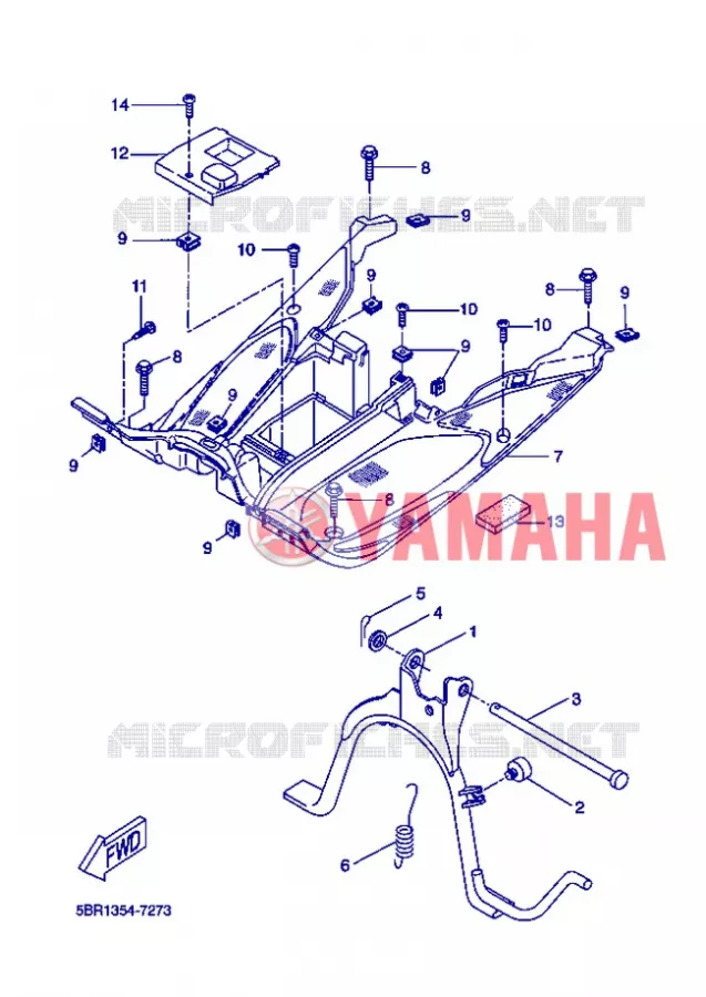 SUPPORT / REPOSE PIEDS Yamaha SCOOTER 50 2012 NITRO  YQ50 NITRO
