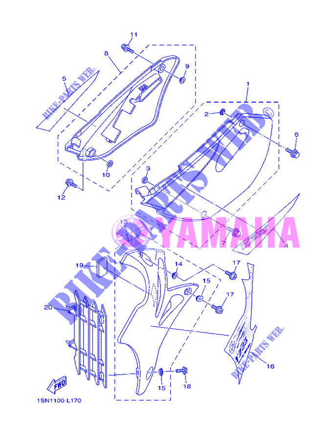 COUVERCLE LATERAL pour Yamaha YZ85 de 2012