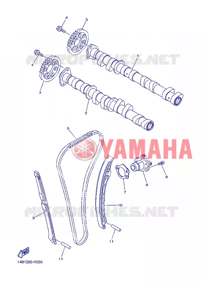 ARBRE A CAMES / CHAINE DE DISTRIBUTION Yamaha MOTO 1000 2012 R1  YZF-R1
