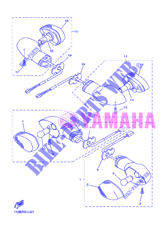 CLIGNOTANT pour Yamaha YZF-R1 de 2012