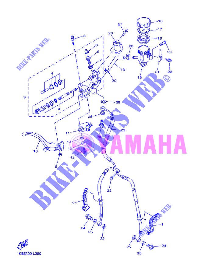 MAITRE CYLINDRE DE FREIN AVANT pour Yamaha YZF-R1 de 2012
