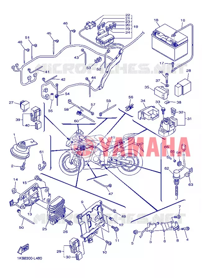 PARTIE ELECTRIQUE 2 Yamaha MOTO 1000 2012 R1  YZF-R1