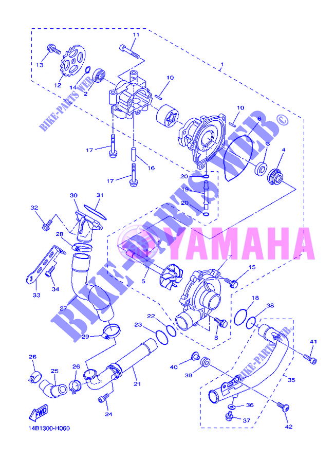 POMPE A EAU / DURITES pour Yamaha YZF-R1 de 2012