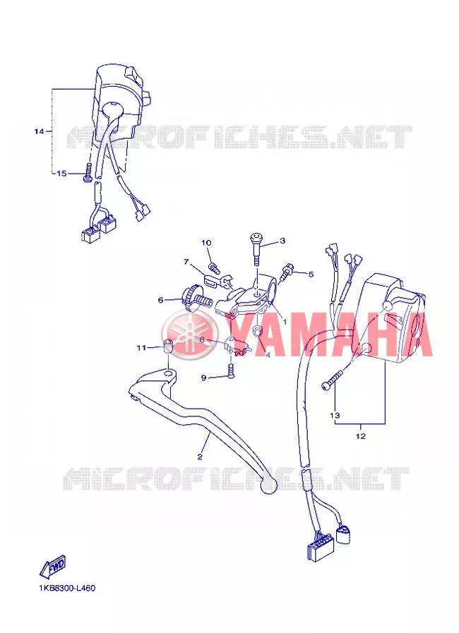 COMMODO / LEVIER Yamaha MOTO 1000 2012 R1  YZF-R1
