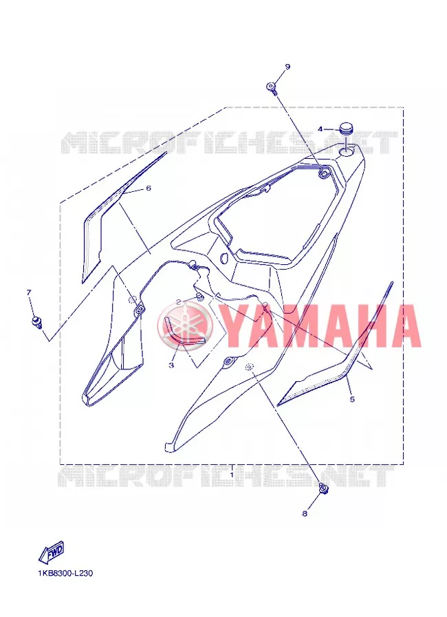 COUVERCLE LATERAL Yamaha MOTO 1000 2012 R1  YZF-R1