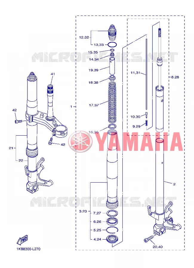 FOURCHE Yamaha MOTO 1000 2012 R1  YZF-R1