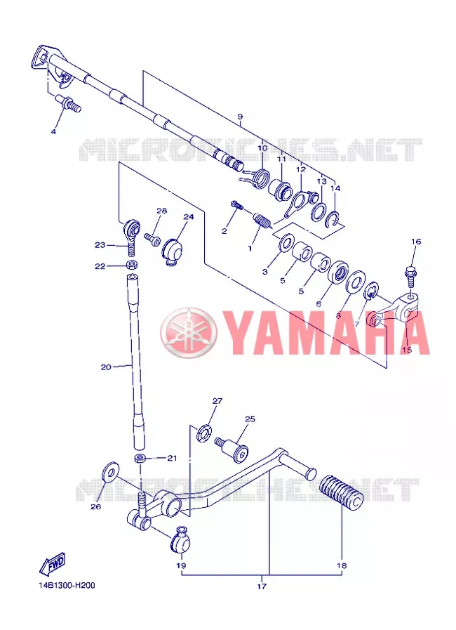 AXE DE SELECTEUR / PEDALE Yamaha MOTO 1000 2012 R1  YZF-R1