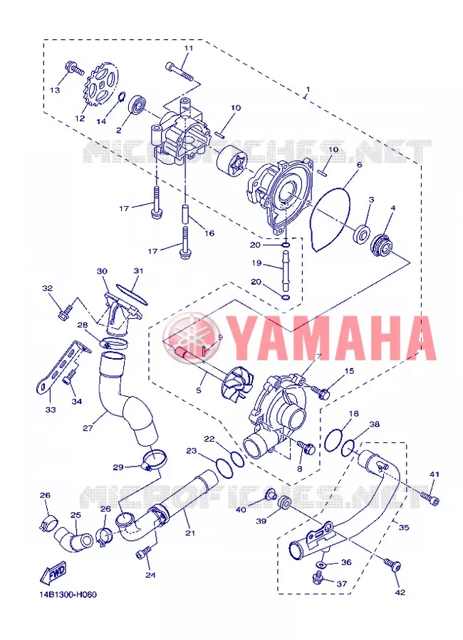 POMPE A EAU / DURITES Yamaha MOTO 1000 2012 R1  YZF-R1