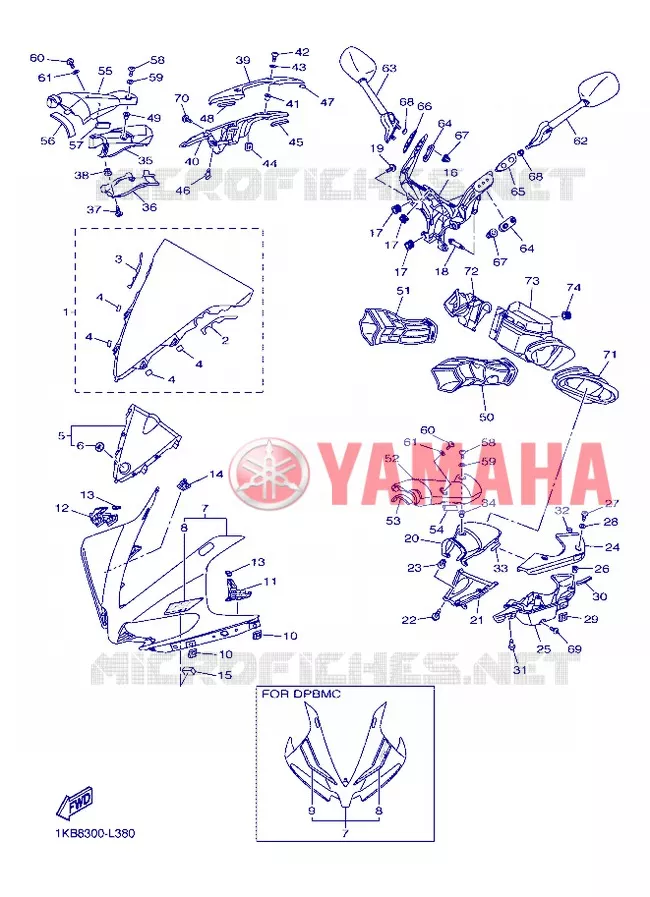CARENAGES 1  Yamaha MOTO 1000 2012 R1  YZF-R1