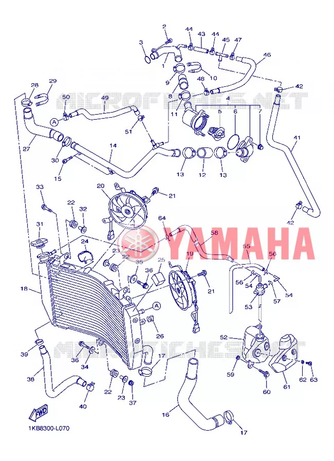 RADIATEUR / DURITES Yamaha MOTO 1000 2012 R1  YZF-R1