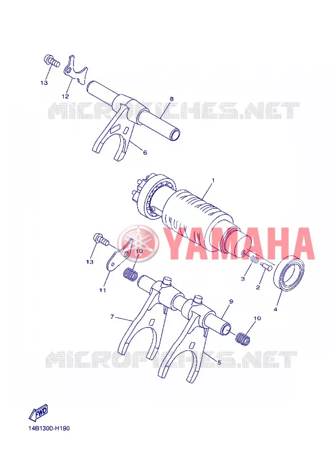 BARILLET DE SELECTION / FOURCHETTES Yamaha MOTO 1000 2012 R1  YZF-R1