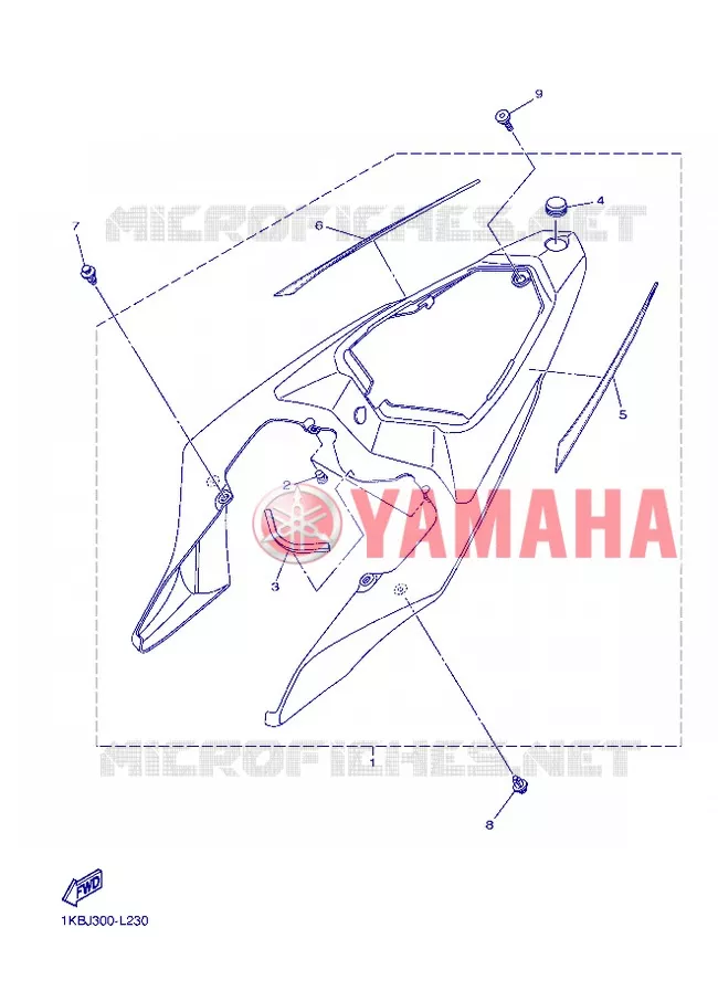 COUVERCLE LATERAL Yamaha MOTO 1000 2012 R1  YZF-R1