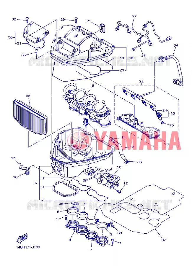 ADMISSION Yamaha MOTO 1000 2012 R1  YZF-R1