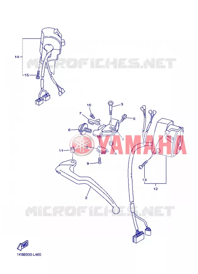 COMMODO / LEVIER Yamaha MOTO 1000 2012 R1  YZF-R1