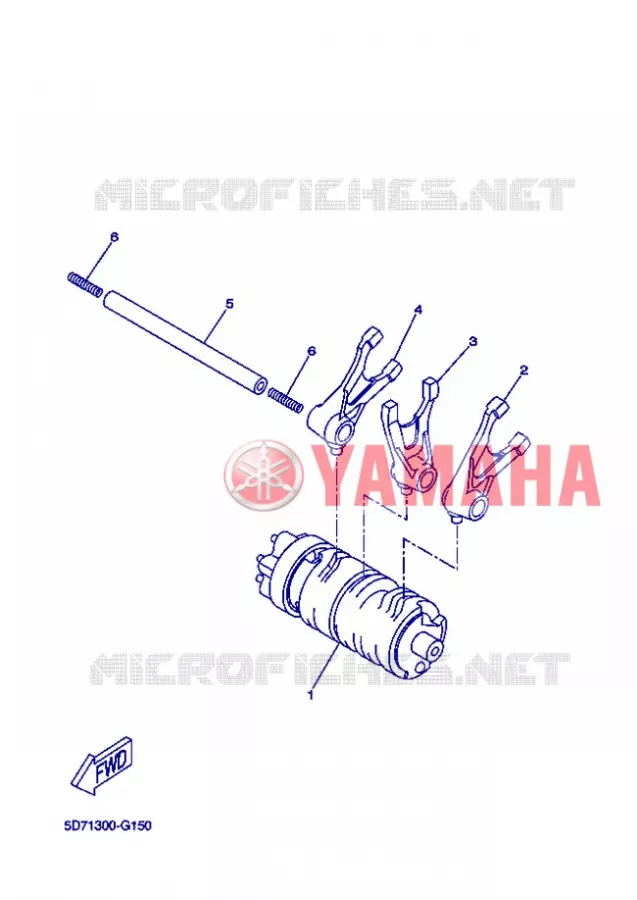 BARILLET DE SELECTION / FOURCHETTES Yamaha MOTO 125 2012 R125  YZF-R125