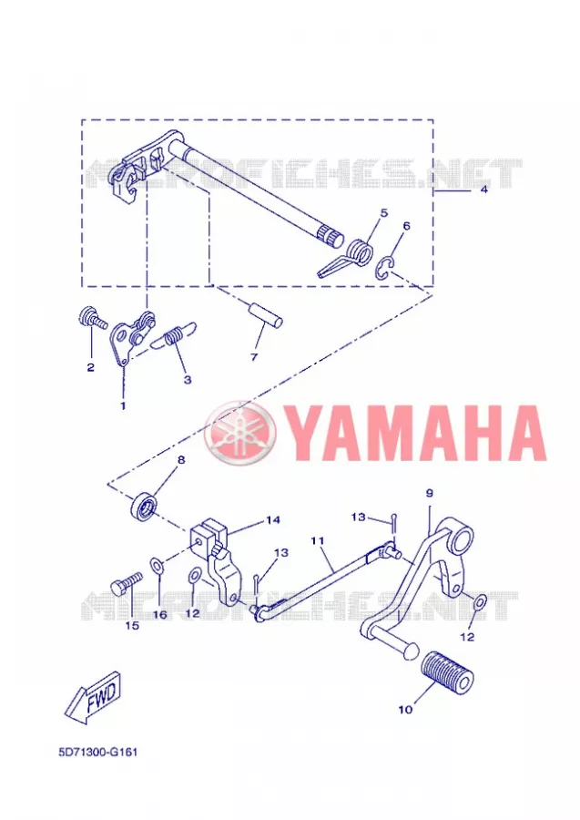AXE DE SELECTEUR / PEDALE Yamaha MOTO 125 2012 R125  YZF-R125