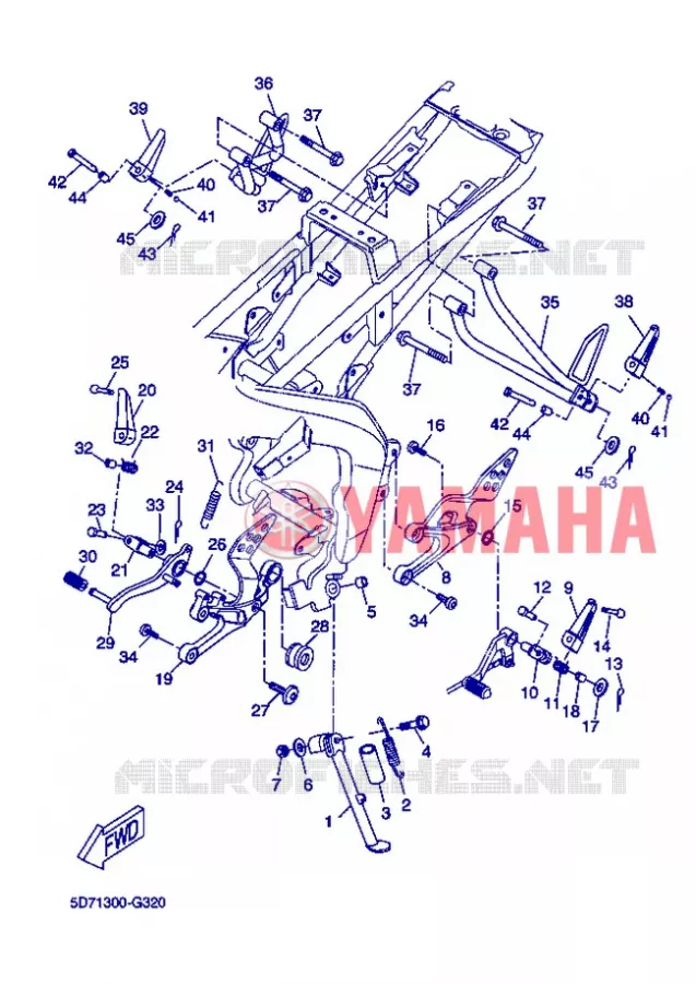 SUPPORT / REPOSE PIEDS Yamaha MOTO 125 2012 R125  YZF-R125