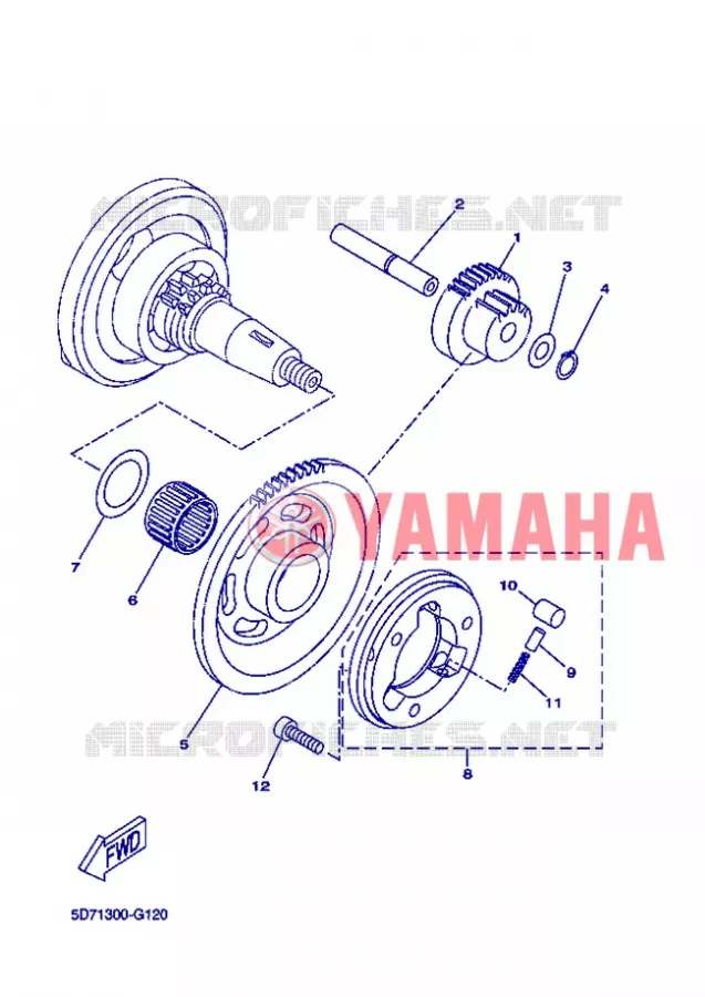 EMBRAYAGE DE DEMARREUR Yamaha MOTO 125 2012 R125  YZF-R125
