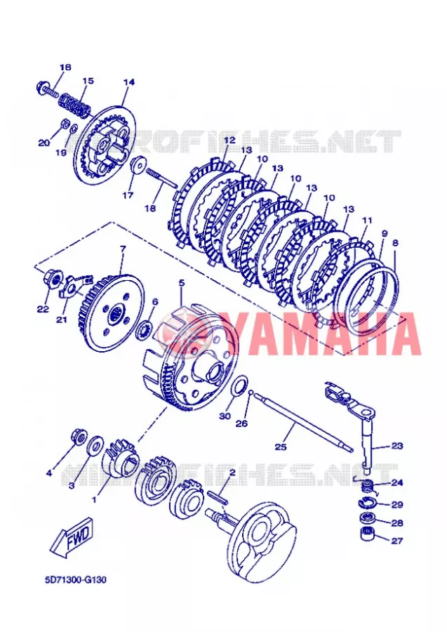 EMBRAYAGE DE DEMARREUR Yamaha MOTO 125 2012 R125  YZF-R125