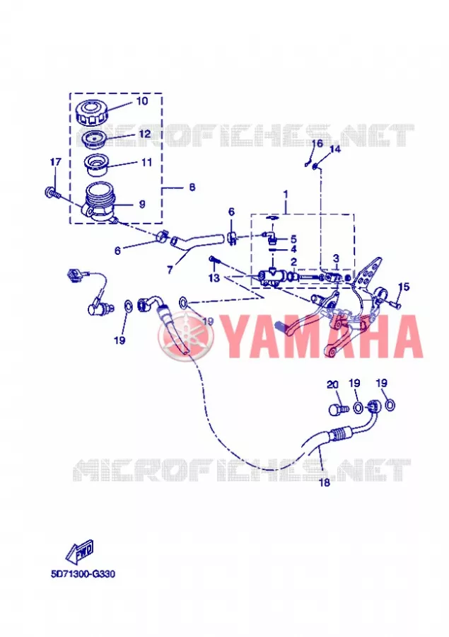 MAITRE CYLINDRE DE FREIN ARRIERE Yamaha MOTO 125 2012 R125  YZF-R125