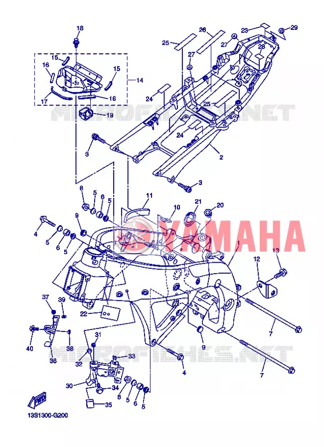 CADRE Yamaha MOTO 600 2012 R6  YZF-R6