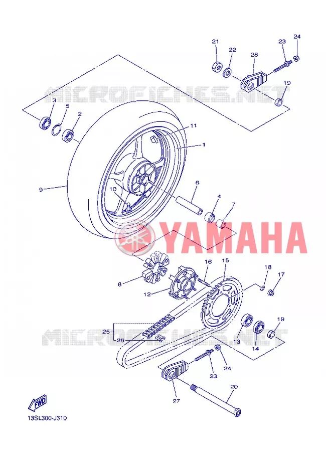 ROUE ARRIERE Yamaha MOTO 600 2012 R6  YZF-R6
