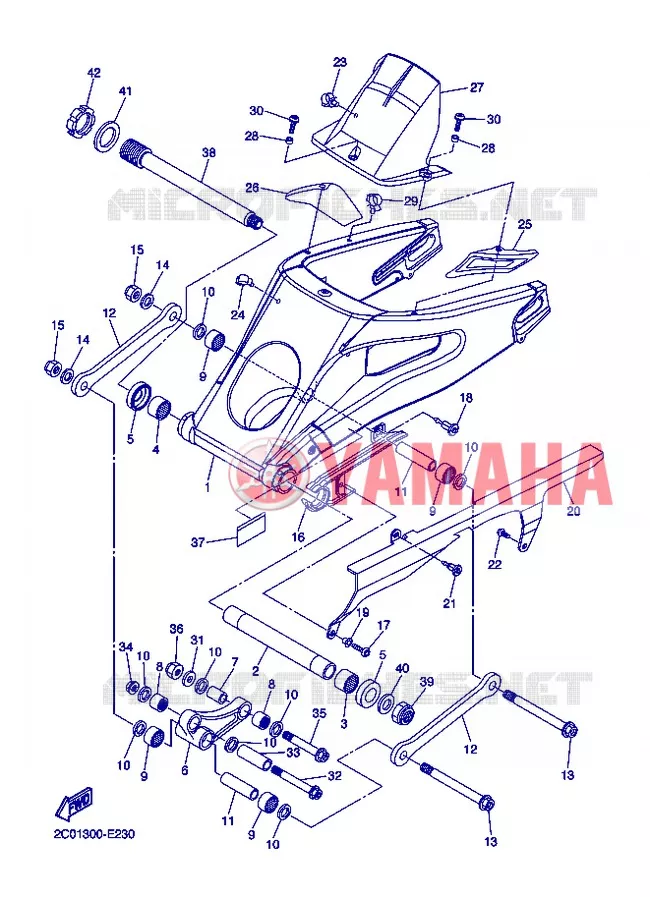 BRAS ARRIERE Yamaha MOTO 600 2012 R6  YZF-R6