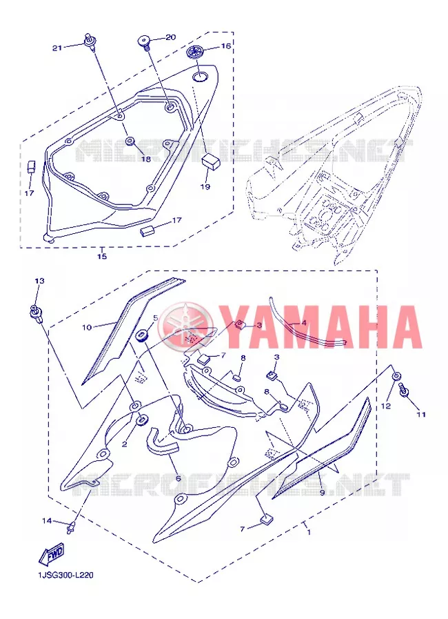 COUVERCLE LATERAL Yamaha MOTO 600 2012 R6  YZF-R6