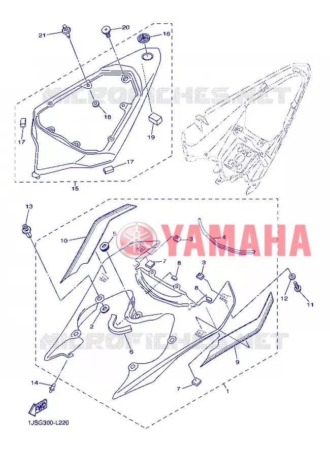 COUVERCLE LATERAL Yamaha MOTO 600 2012 R6  YZF-R6